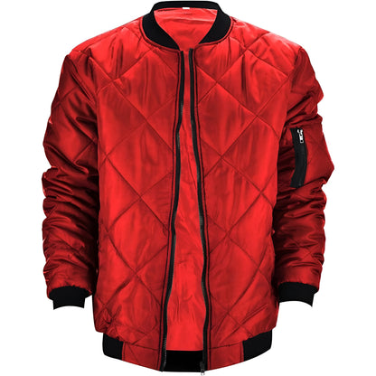 Men’s Quilted Bomber Jacket | Casual Lightweight Zip Up