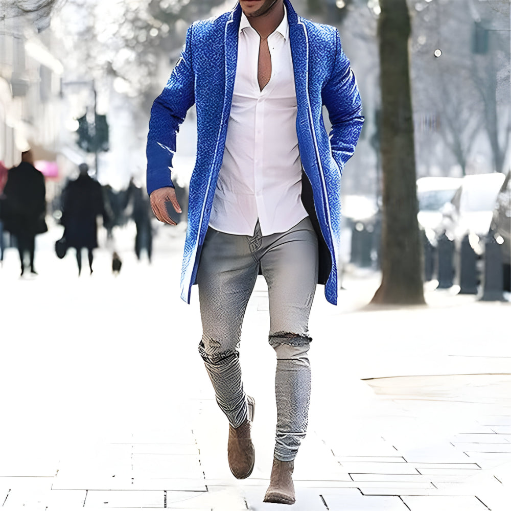 Men's Long Trench Overcoat - Slim Lightweight Jacket