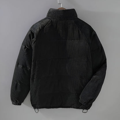 Men’s Corduroy Padded Jacket | Warm Quilted Casual Zip Up