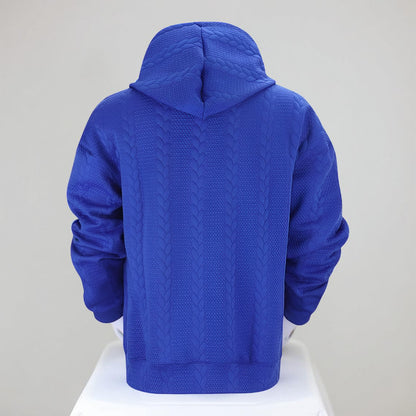 Men’s Oversized Knitted Hoodie – Long Sleeve Winter Jumper