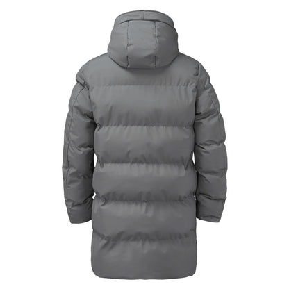 Men’s Hooded Long Puffer Jacket | Warm Quilted Winter Coat