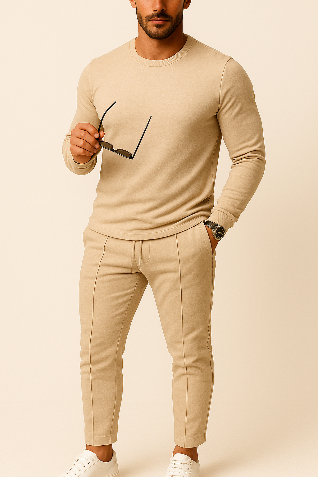 Men’s Slim Fit Two Piece Set | Pants and Top, Modern