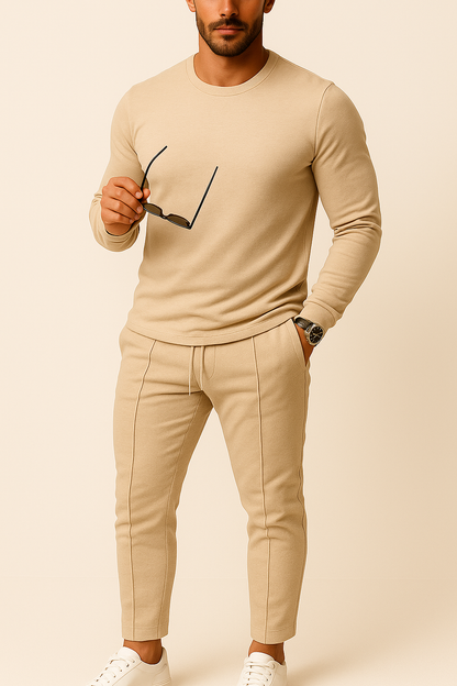 Men’s Slim Fit Two Piece Set | Pants and Top, Modern