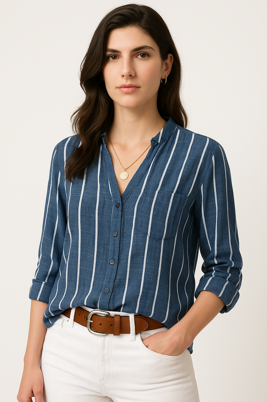 Women's Casual Shirt | Striped, Long Sleeve