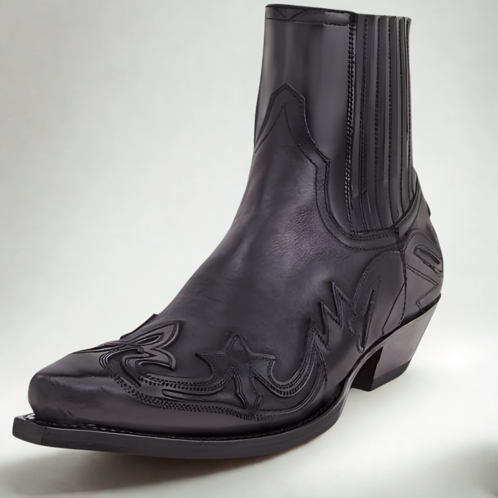 Men's Cowboy Ankle Boots - Western Leather