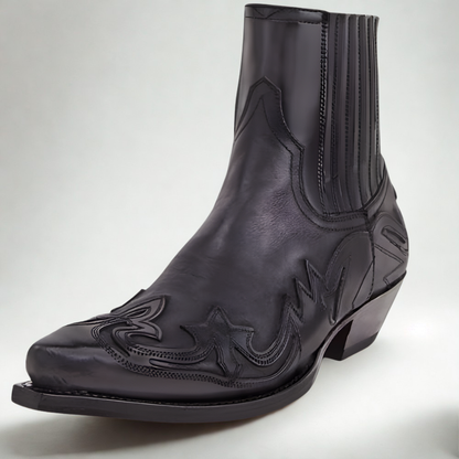 Men's Cowboy Ankle Boots - Western Leather