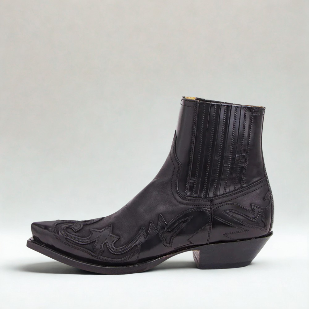 Men's Cowboy Ankle Boots - Western Leather