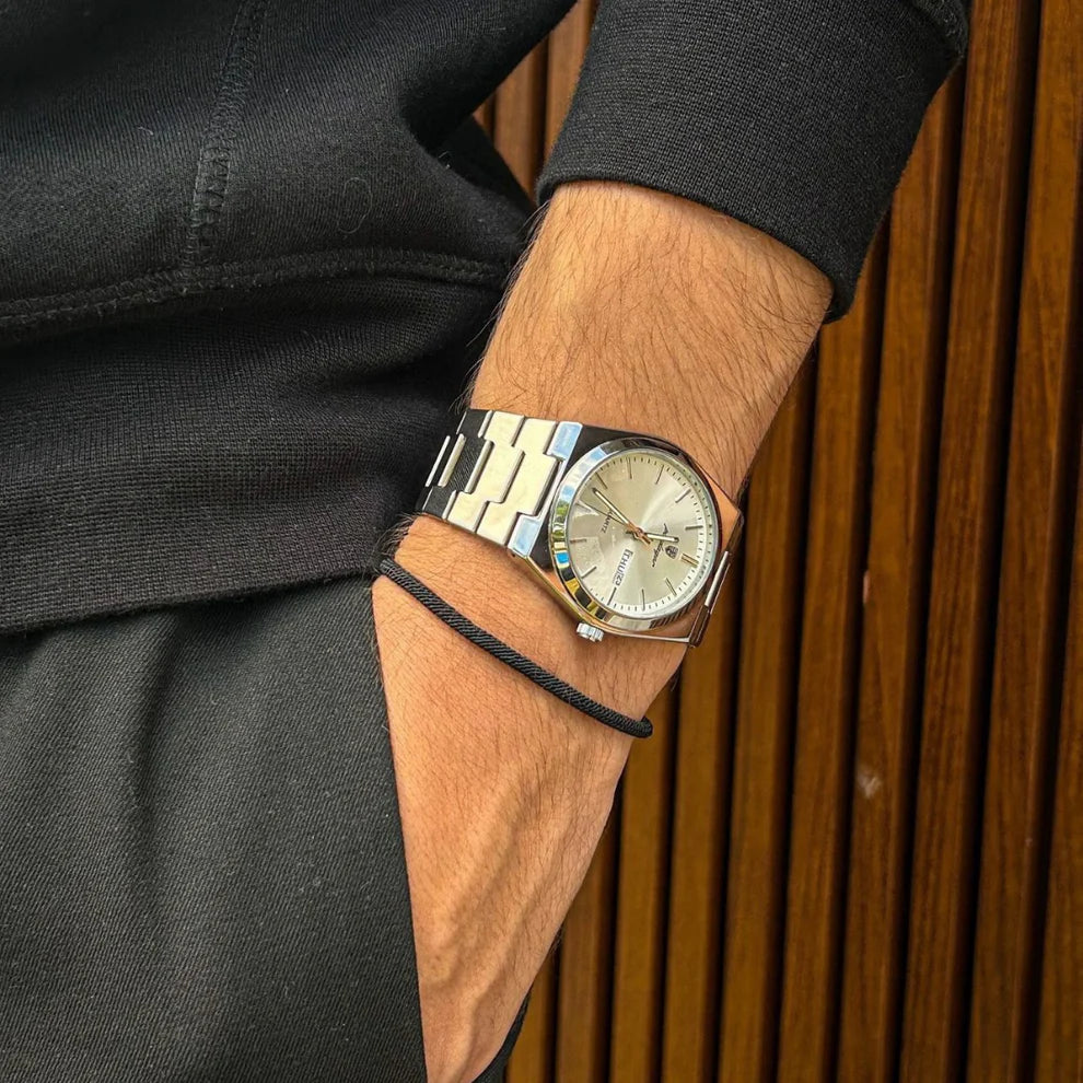 Men’s Classic Stainless Steel Quartz Watch | Day Date Display