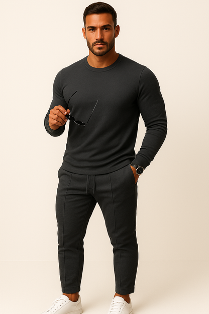 Men’s Slim Fit Two Piece Set | Pants and Top, Modern