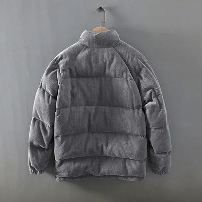 Men’s Warm Padded Corduroy Puffer Jacket | Casual Winter