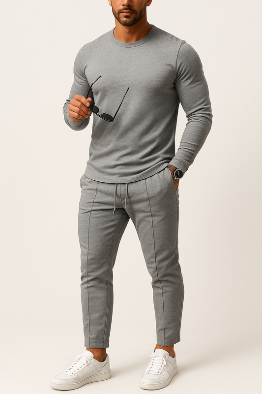 Men’s Slim Fit Two Piece Set | Pants and Top, Modern