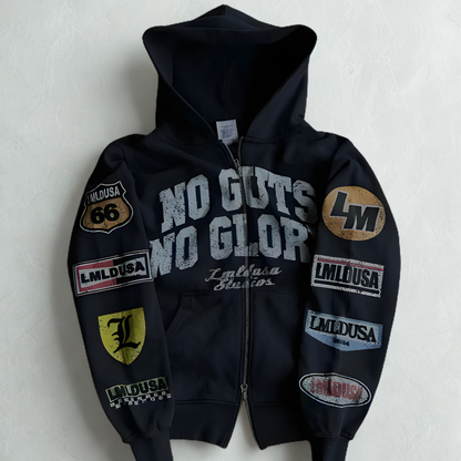 Men's Printed Zip Up Hoodie Sweatshirt - Graphic Design