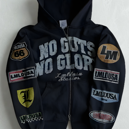 Men's Printed Zip Up Hoodie Sweatshirt - Graphic Design