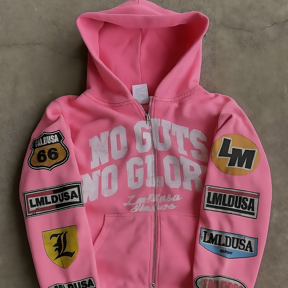 Men's Printed Zip Up Hoodie Sweatshirt - Graphic Design