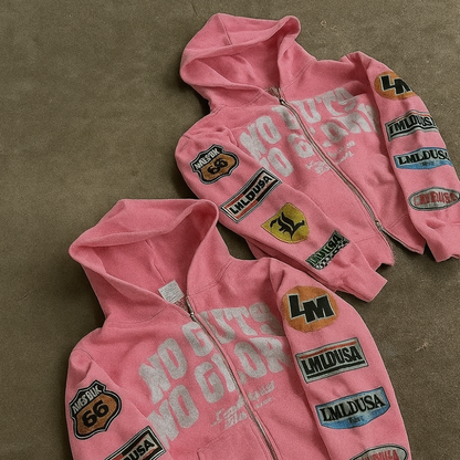 Men's Printed Zip Up Hoodie Sweatshirt - Graphic Design