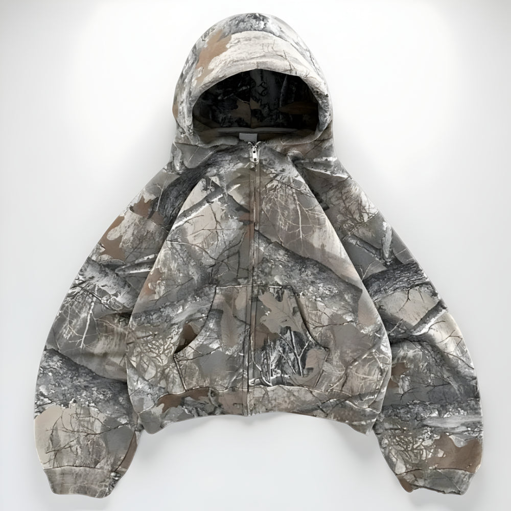 Men’s Oversized Camo Hoodie – Long Sleeve Streetwear