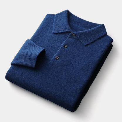 Men's Polo Collar Knit Jumper | Warm Long Sleeve Smart Casual