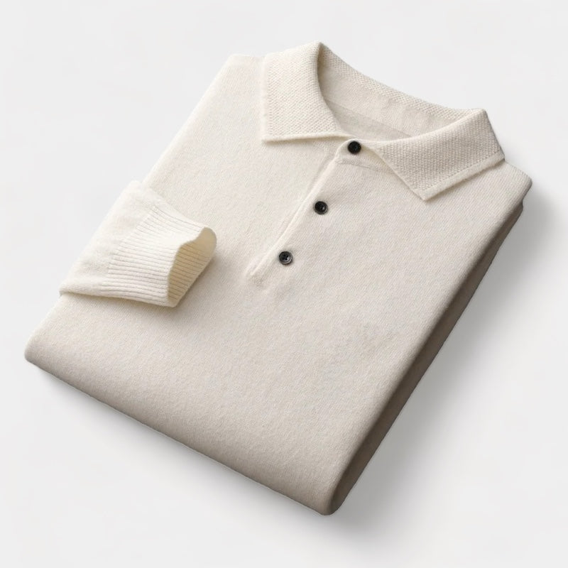 Men's Polo Collar Knit Jumper | Warm Long Sleeve Smart Casual