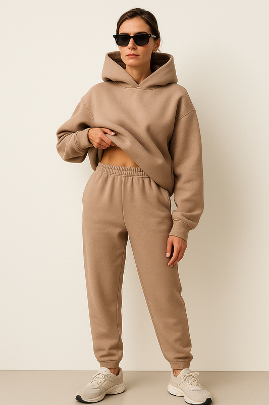 Women's Loungewear Co-Ord Set | Oversized Hoodie, Wide Leg Pants