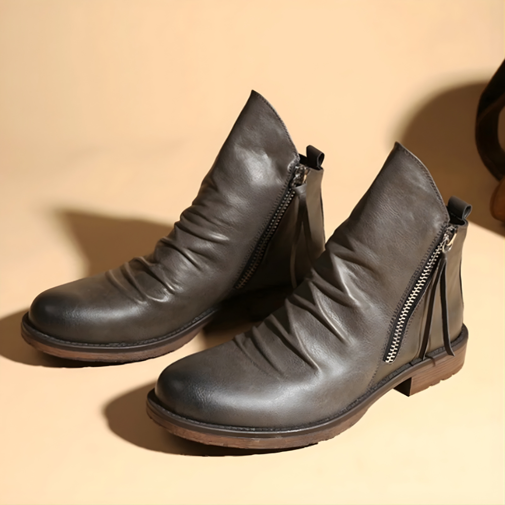 Men's Leather Ankle Boots - Chelsea Ankle Zipper