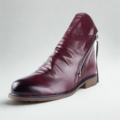 Men's Leather Ankle Boots - Chelsea Ankle Zipper