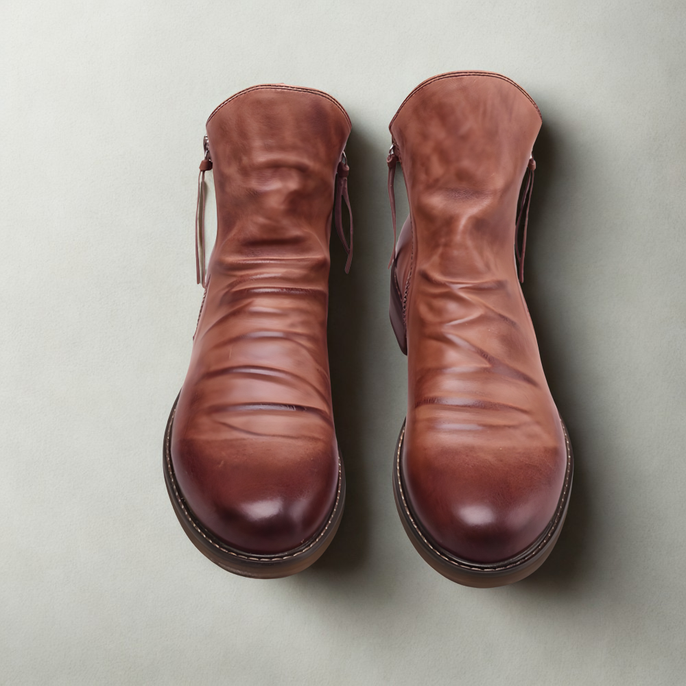 Men's Leather Ankle Boots - Chelsea Ankle Zipper