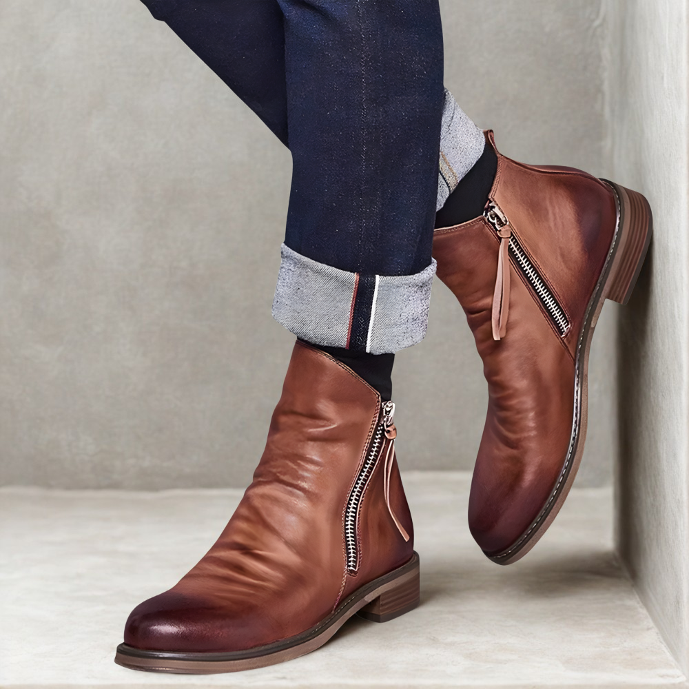 Men's Leather Ankle Boots - Chelsea Ankle Zipper