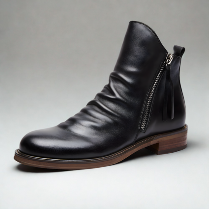 Men's Leather Ankle Boots - Chelsea Ankle Zipper