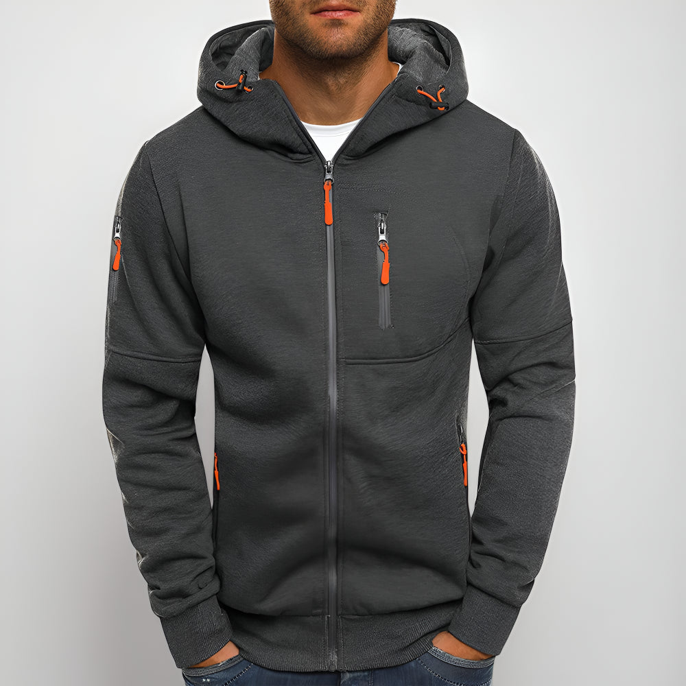 Men’s Fleece Zip Up Hoodie – Long Sleeve Outdoor Sweatshirt