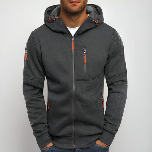 Men’s Fleece Zip Up Hoodie – Long Sleeve Outdoor Sweatshirt