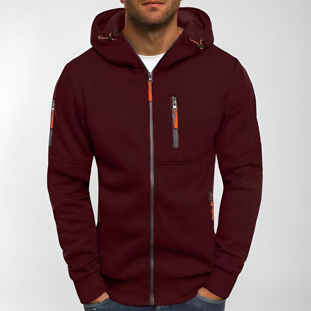 Men’s Fleece Zip Up Hoodie – Long Sleeve Outdoor Sweatshirt
