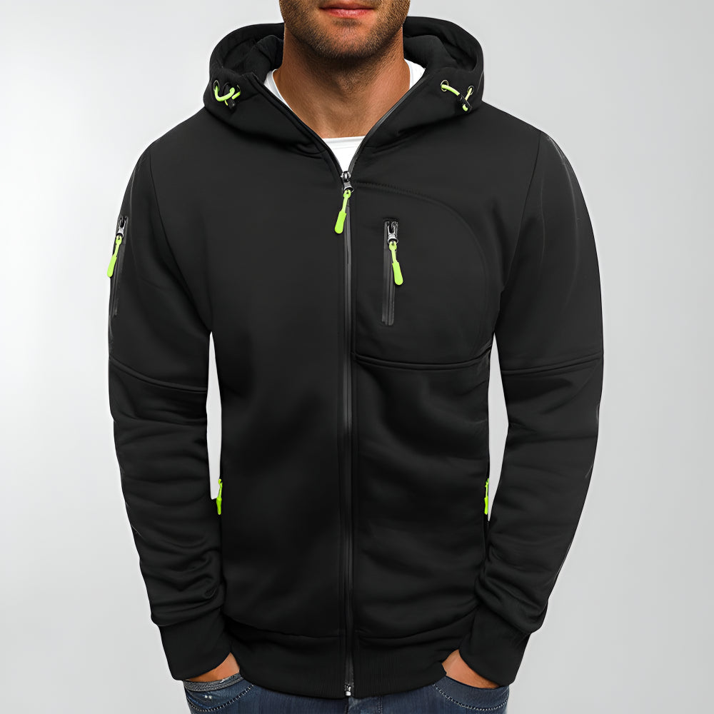 Men’s Fleece Zip Up Hoodie – Long Sleeve Outdoor Sweatshirt