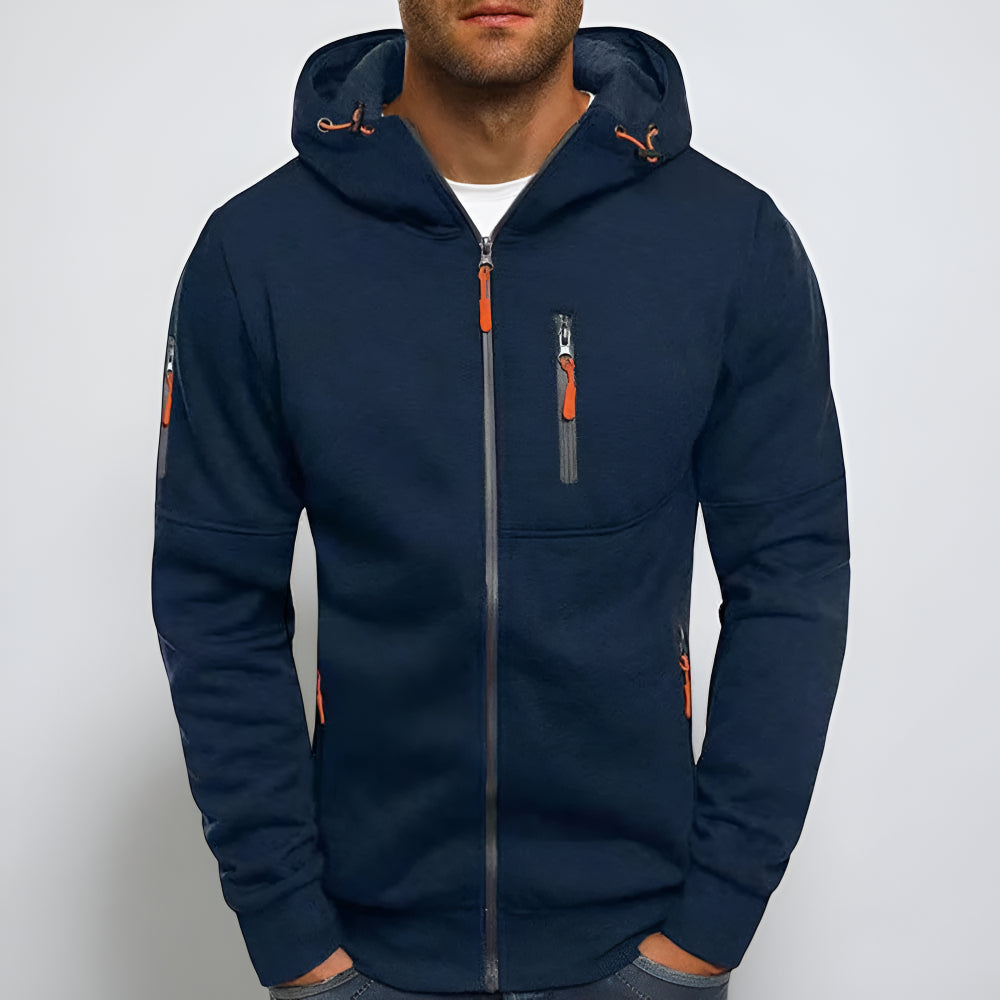 Men’s Fleece Zip Up Hoodie – Long Sleeve Outdoor Sweatshirt