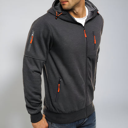 Men’s Fleece Zip Up Hoodie – Long Sleeve Outdoor Sweatshirt