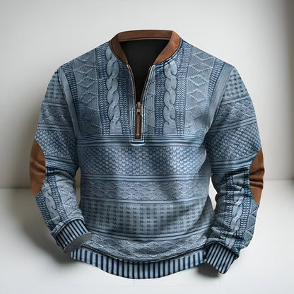Men’s Knitted Half Zip Pullover – Long Sleeve Winter Jumper