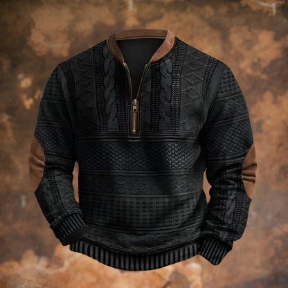 Men’s Knitted Half Zip Pullover – Long Sleeve Winter Jumper