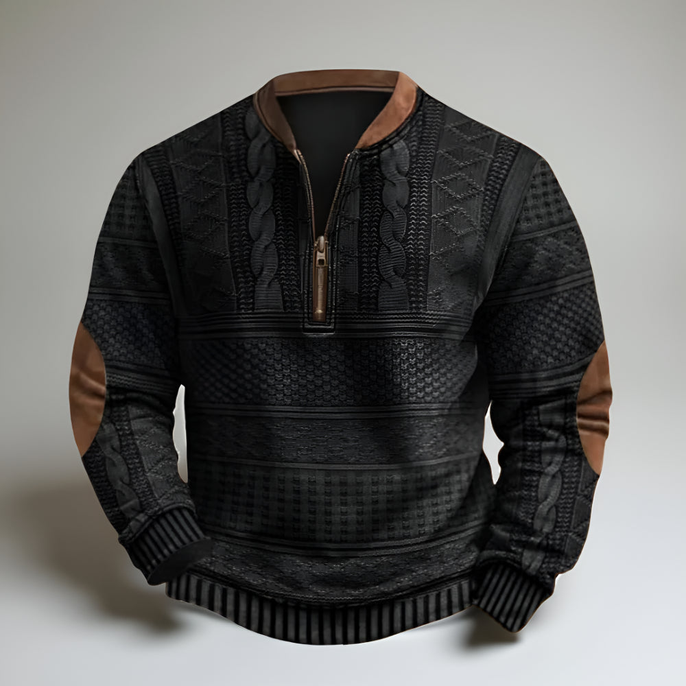 Men’s Knitted Half Zip Pullover – Long Sleeve Winter Jumper
