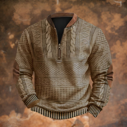 Men’s Knitted Half Zip Pullover – Long Sleeve Winter Jumper