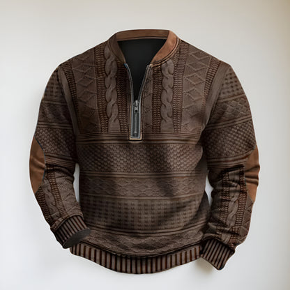 Men’s Knitted Half Zip Pullover – Long Sleeve Winter Jumper