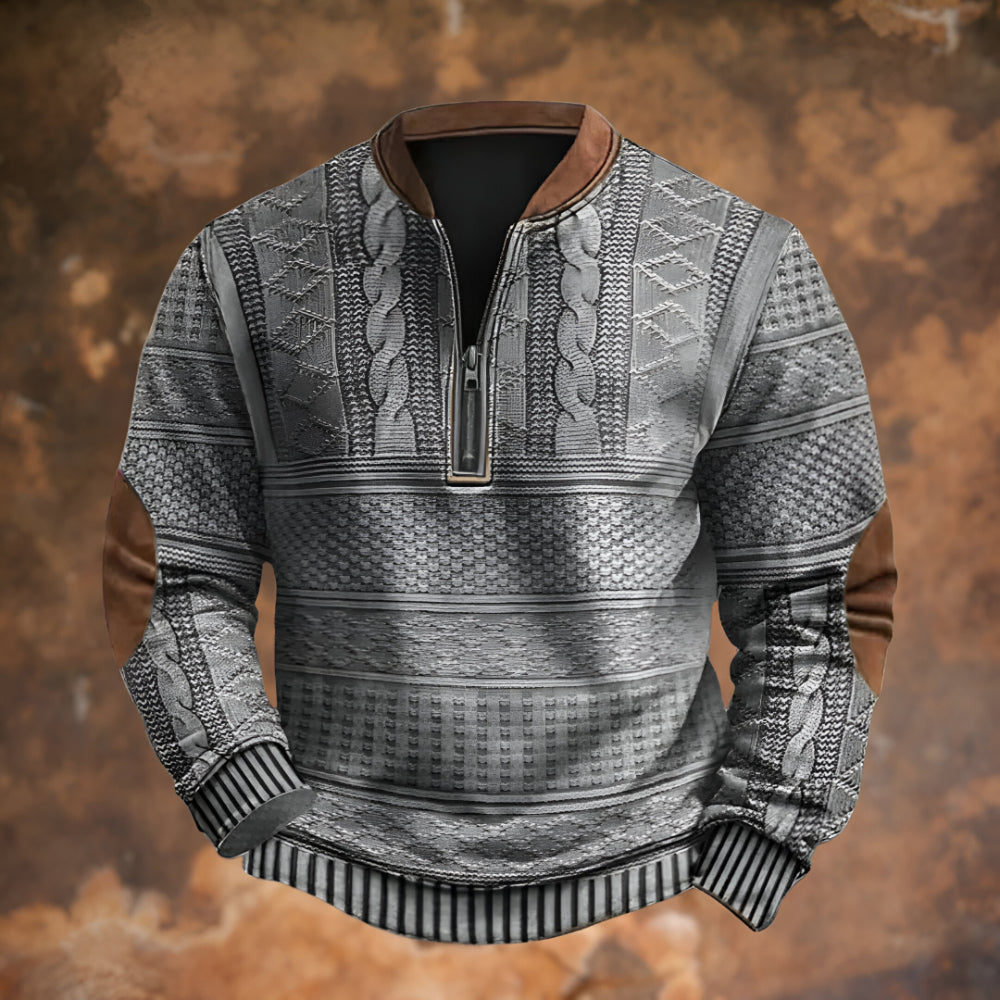 Men’s Knitted Half Zip Pullover – Long Sleeve Winter Jumper