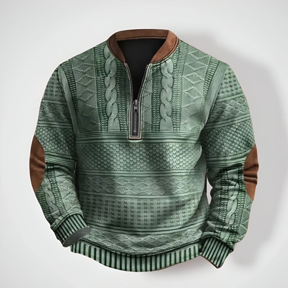 Men’s Knitted Half Zip Pullover – Long Sleeve Winter Jumper