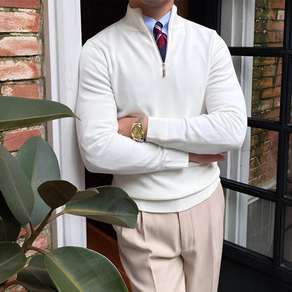 Men’s Smart Casual Half Zip Sweater – Warm Knitwear