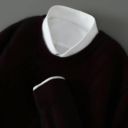 Men's Soft Knit Cashmere Sweater – Crew Neck Long Sleeve