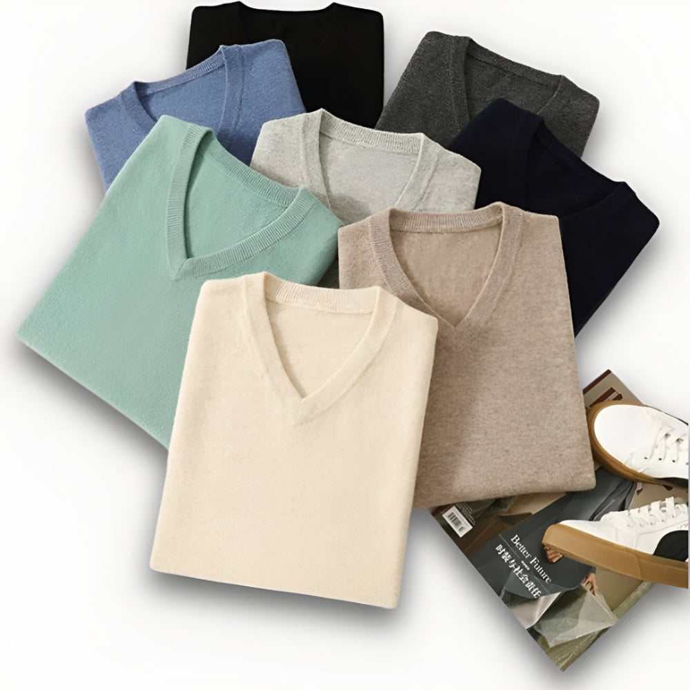 Men's V Neck Sweater – Long Sleeve Layered Knitwear