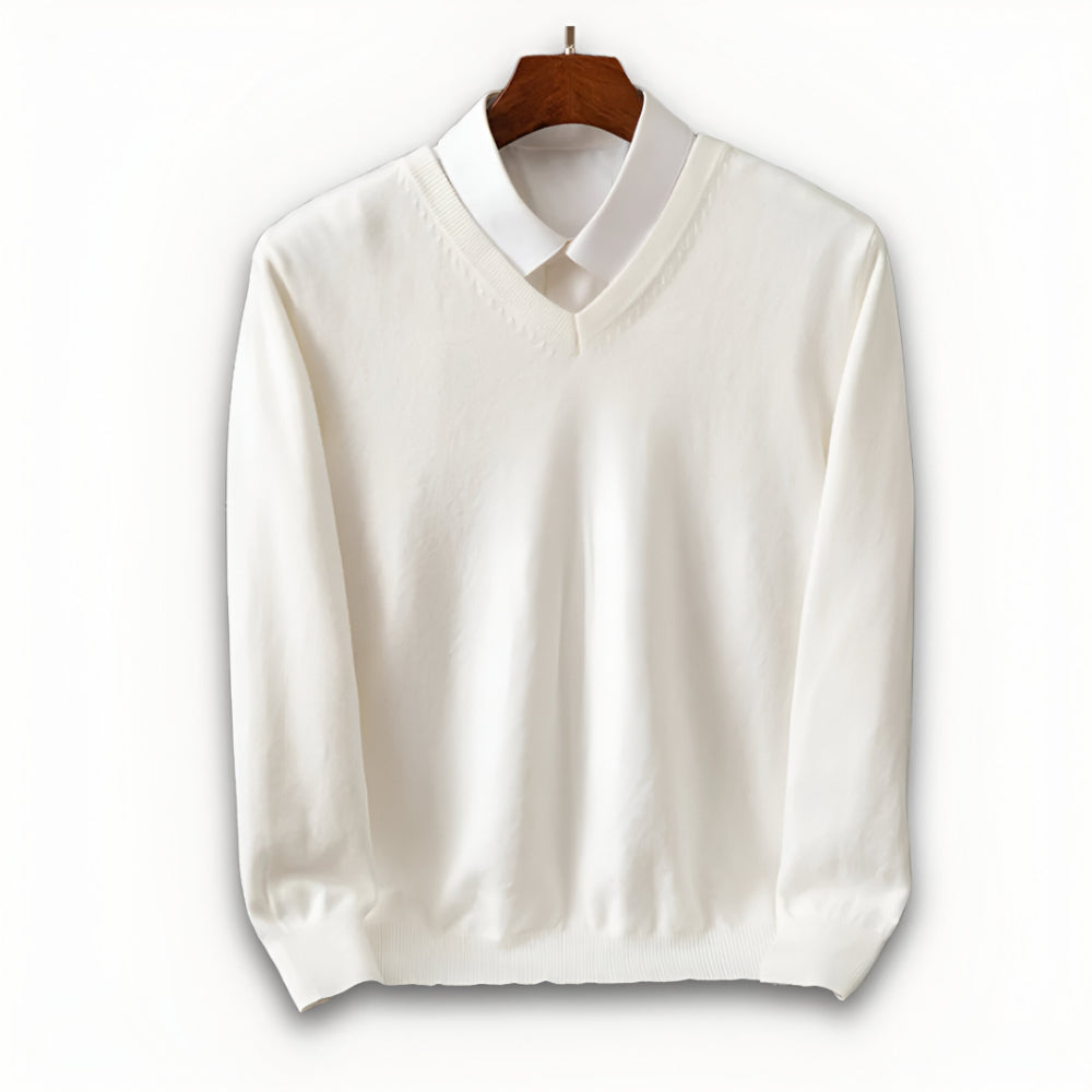 Men's V Neck Sweater – Long Sleeve Layered Knitwear