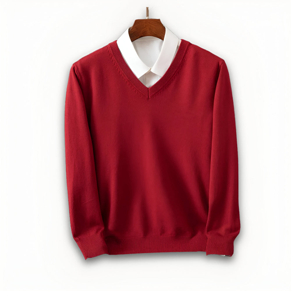 Men's V Neck Sweater – Long Sleeve Layered Knitwear