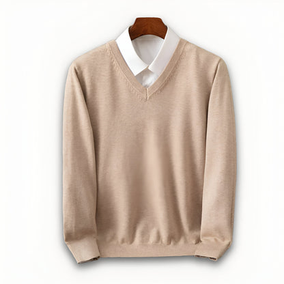 Men's V Neck Sweater – Long Sleeve Layered Knitwear