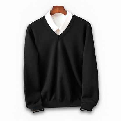 Men's V Neck Sweater – Long Sleeve Layered Knitwear