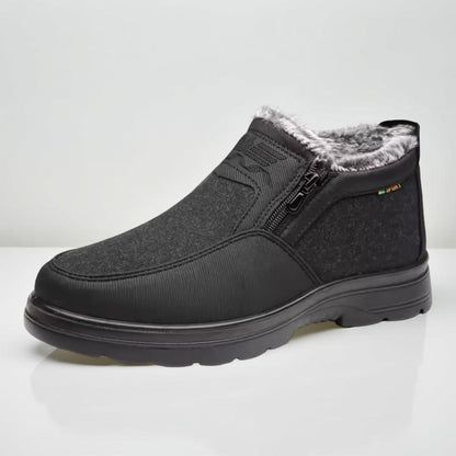 Men's Warm Snow Boots – Zip-up Comfortable Ankle Boots
