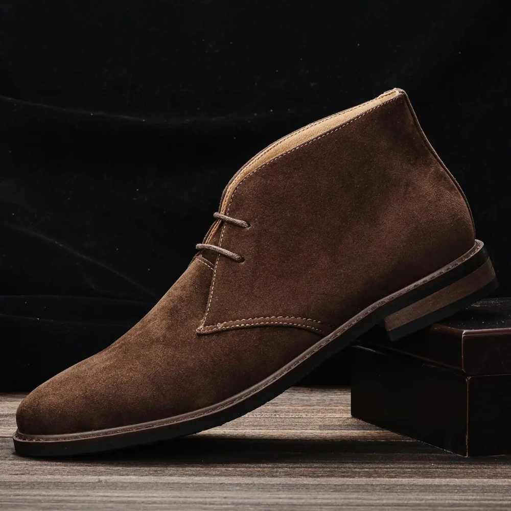Men's Brown Ankle Boots Chukka Style Lace-Up Design 3